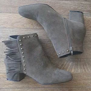 Olive Green Suede Ankle Boots
